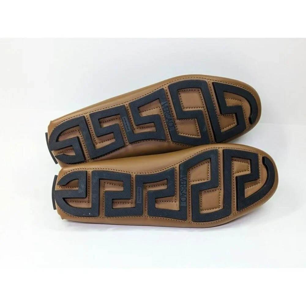 Versace Men's Medusa Biggie Leather Loafer Dark Toffee Size 42 (MSRP $775)